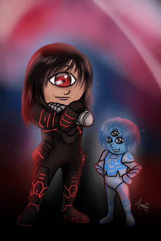 Chibi Kayden and Rio - by Emalie
